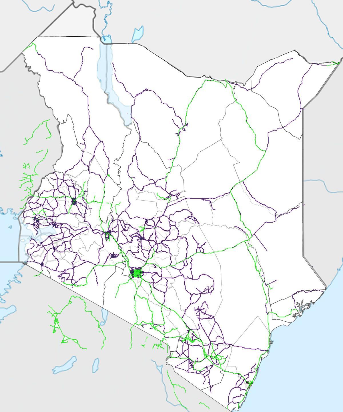 karta över Kenya järnvägen