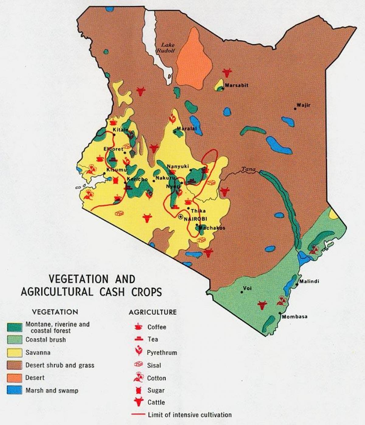 karta över Kenya naturresurser