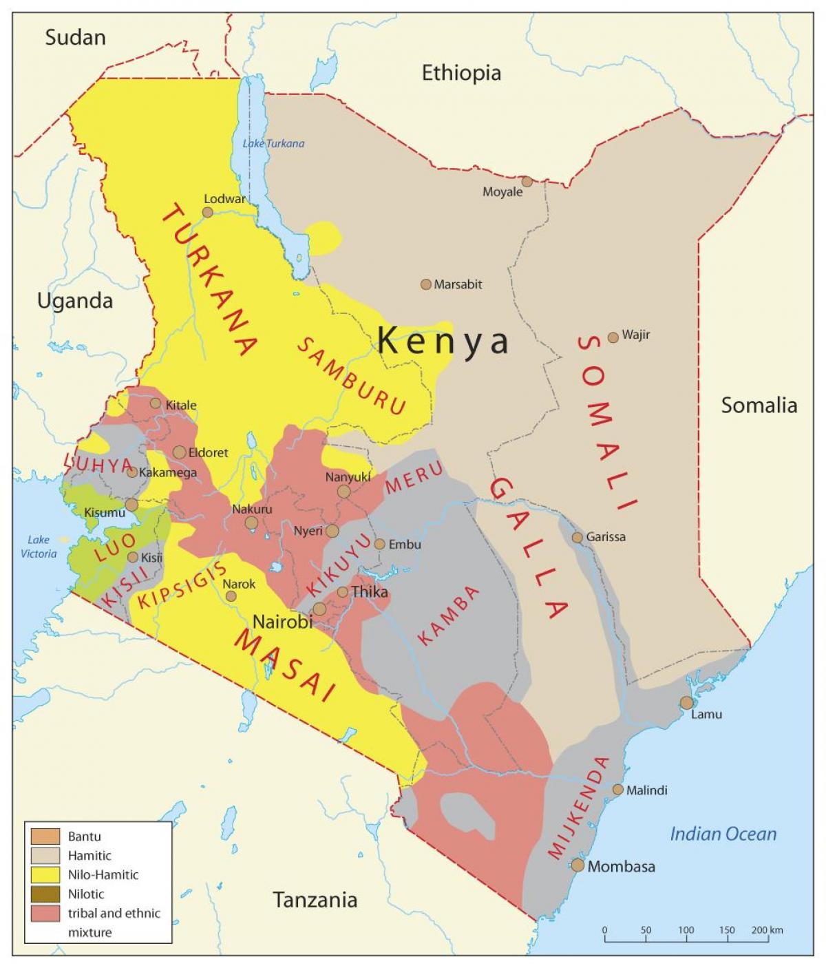 Kenya etniska karta