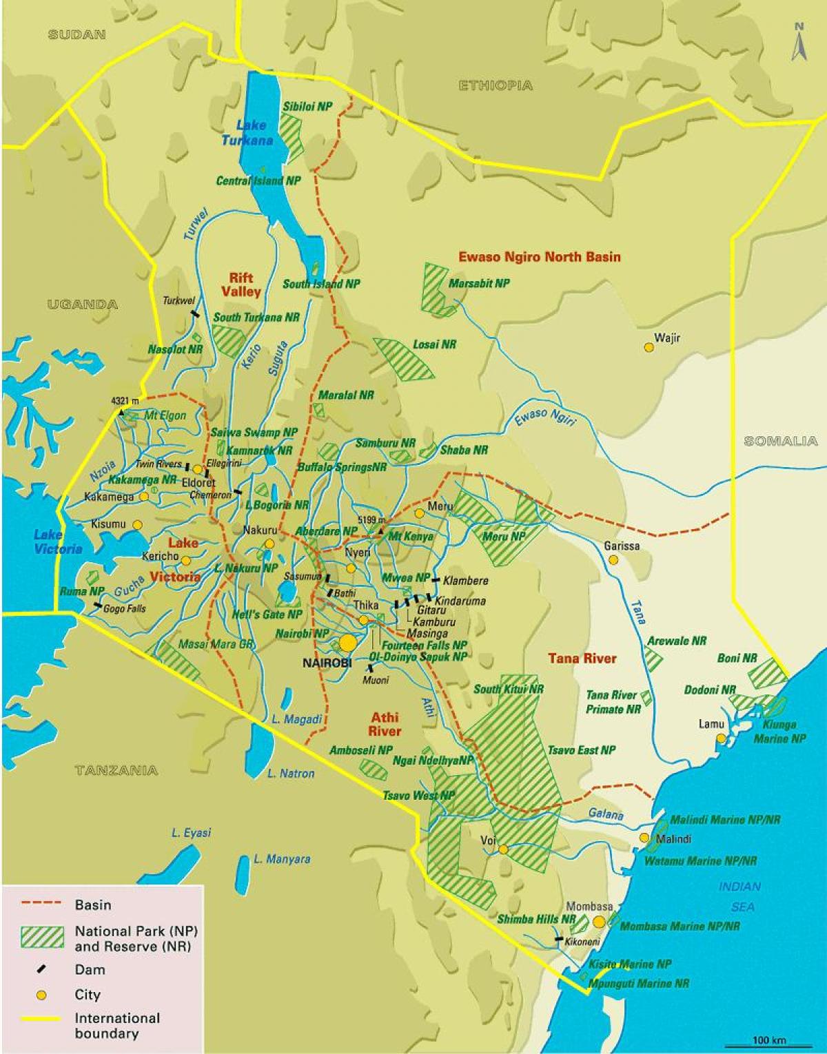 karta över Kenya vegetation