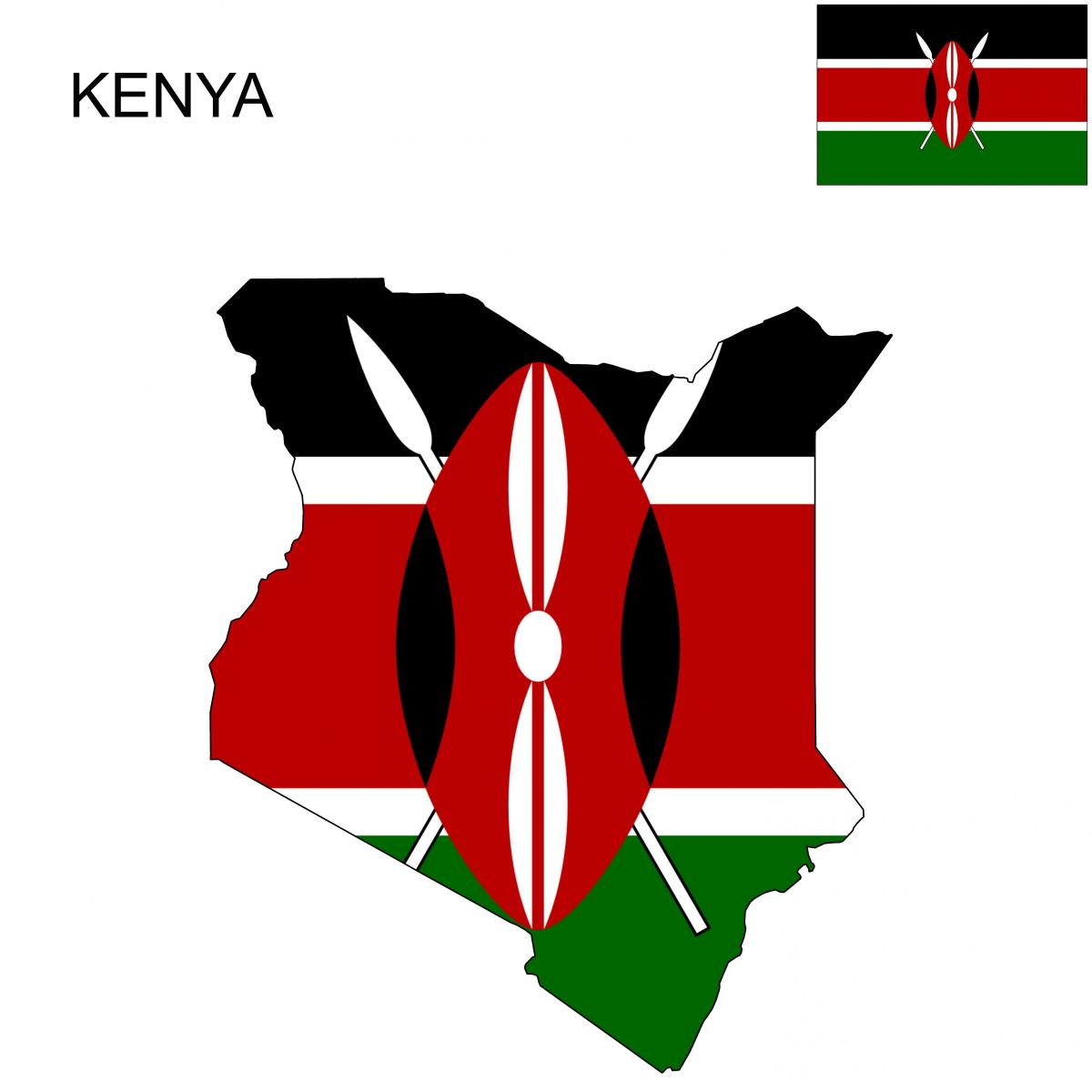 karta över Kenya flagga