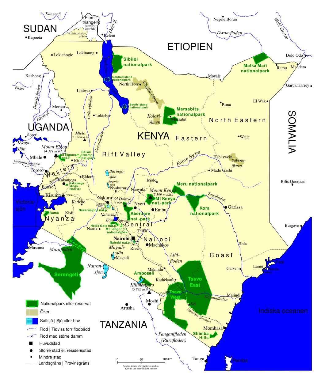 karta över Kenya fågel