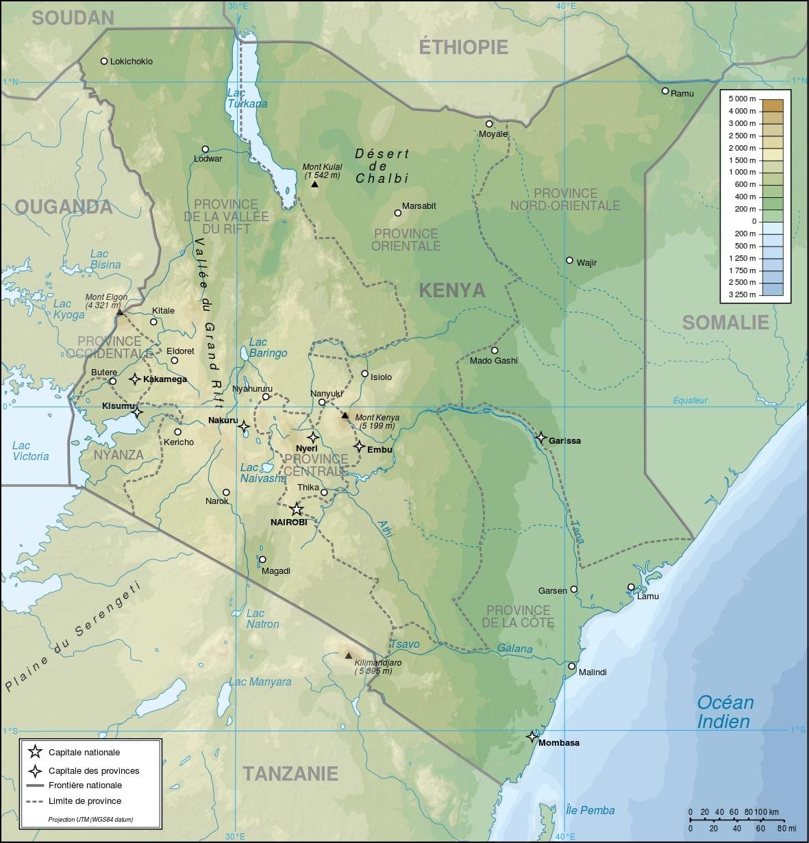 Kenya lättnad karta