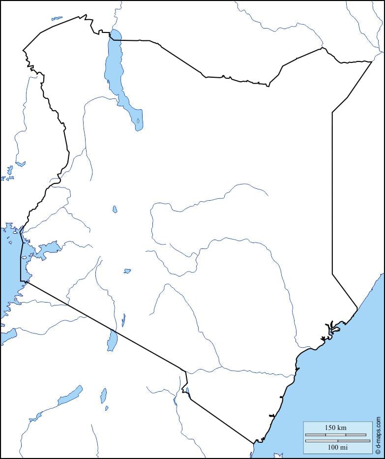 karta över tom karta över Kenya