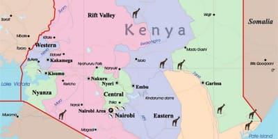 Stor karta över Kenya