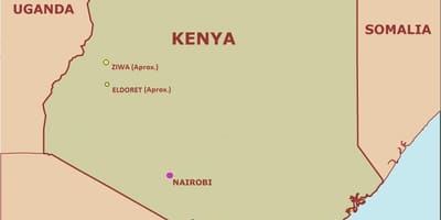 Karta av enkel karta över Kenya