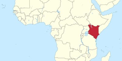 Karta över afrika och Kenya markerade
