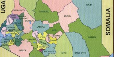 Länen i Kenya karta