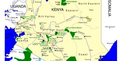 Karta över Kenya fågel