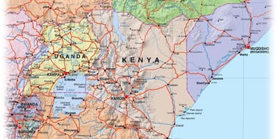 Karta över Kenya highlands