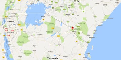 Världskarta som visar Kenya