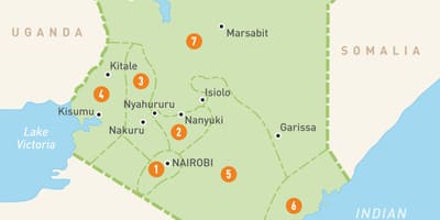 Karta över Kenya regioner