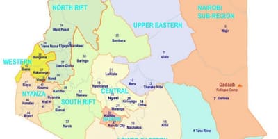 Karta över Kenya religion