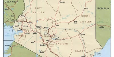 Kenya floder karta