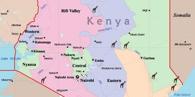 Karta över Kenya språk