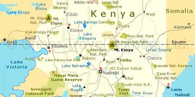 Kenya turistattraktioner karta