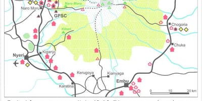 Mt Kenya på afrikas karta