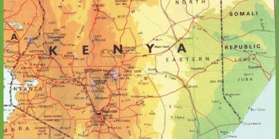 Kenya vägnätet karta